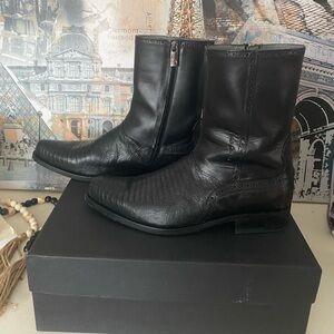 Franco Cuadra Black Teju Lizard/Calf Western/Dress Boots Men's USA 7.5 MEX 26.5